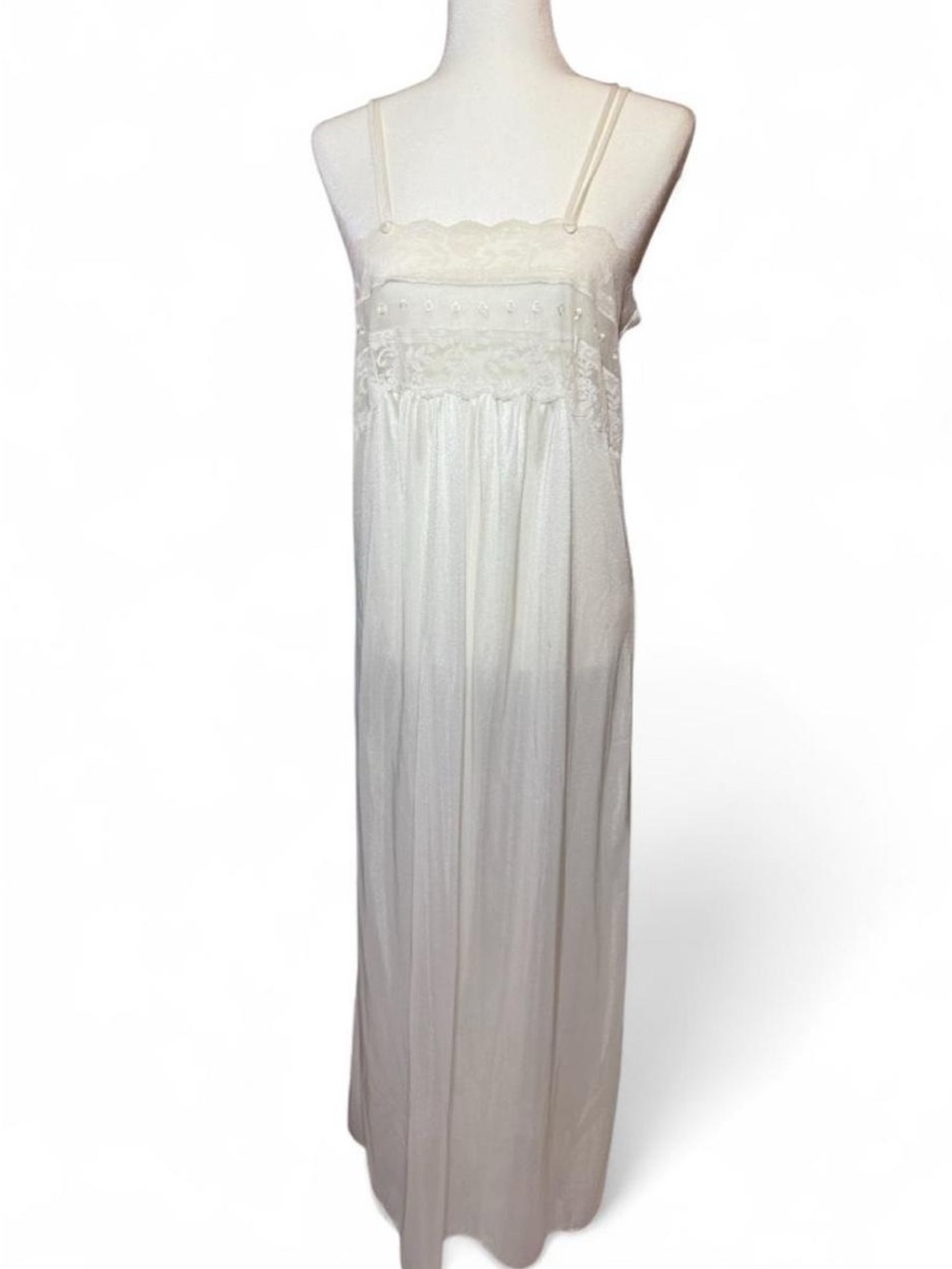 Vintage 80s/90s romantic sheer empire waist maxi lingerie slip gown